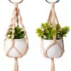Dahey Macrame Plant Hanger Cotton Car Mirror Decor-0