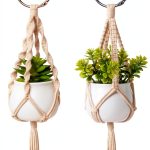 Dahey Macrame Plant Hanger Cotton Car Mirror Decor-0