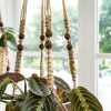 Mkono Jute Hanging Planter Foldable Modern Indoor Plant Pot-4