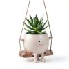 AFFLAT Smiley Face Hanging Planter Resin Garden Decor-6