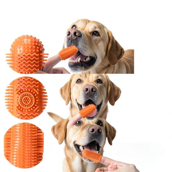 Sarnxgr Dog Finger Toothbrush Food Grade Silicone Pet Dental-3