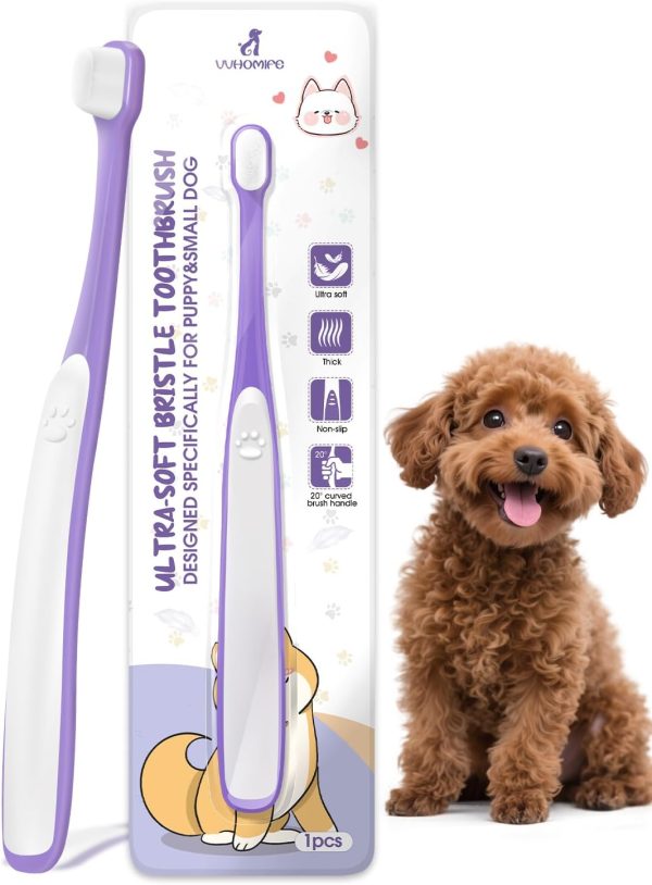 VVHOMIFE Dog Toothbrush Small Dog Toothbrush Soft Bristles-0