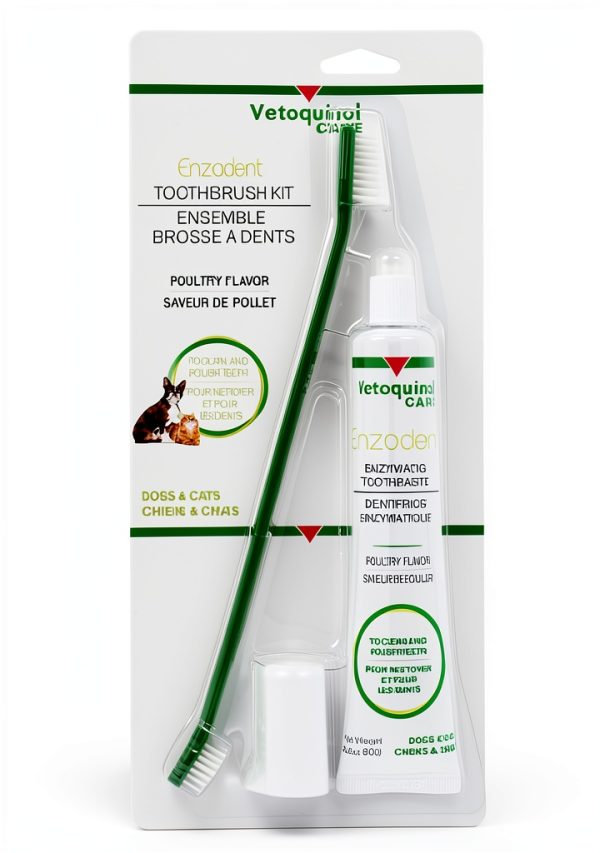 Vétoquinol Dog Toothbrush Kit Finger Brush Triple Enzyme-0