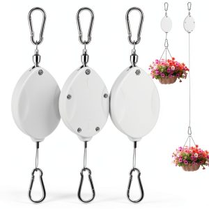 ZUZUAN Retractable Plant Hanger Wall Mount Plastic 3pack-0