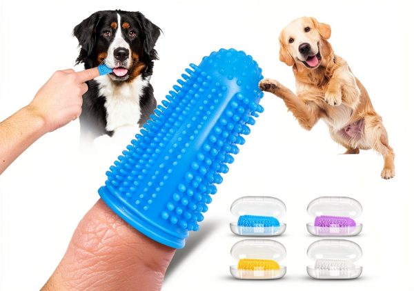 Babove Dog Finger Toothbrush Food Grade Silicone 4 Pack-0