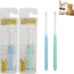 JGocot Microhead Pet Toothbrush Blue Green Tiny Brush Head-0