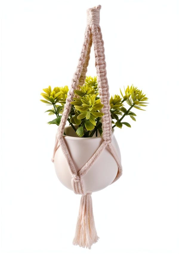 Dahey Macrame Plant Hanger Cotton Car Mirror Decor-5