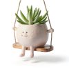 AFFLAT Smiley Face Hanging Planter Resin Garden Decor-2