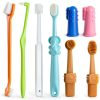Qubccum Dog Toothbrush 8 Pcs Soft Hard Bristles Pet Dental-0