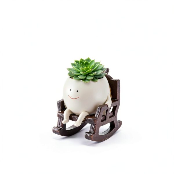 CONNOVA Smiley Face Hanging Planter Resin Garden Pot-4