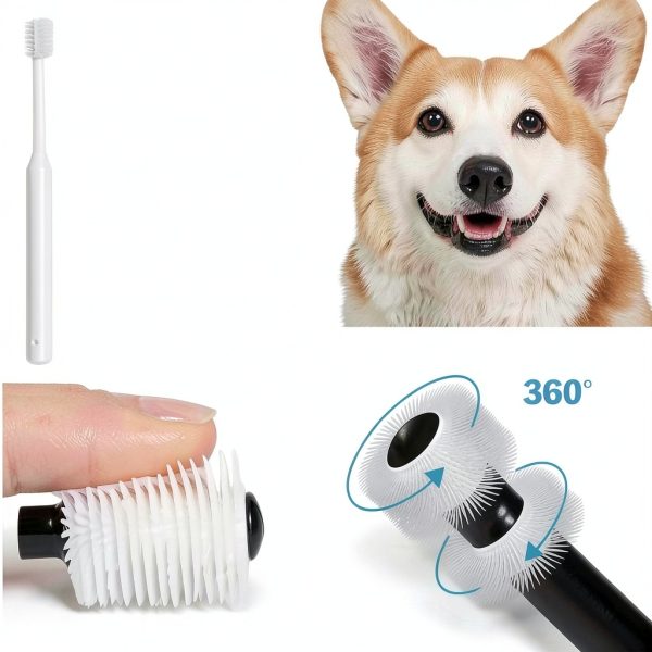 Qubccum Dog Toothbrush 8 Pcs Soft Hard Bristles Pet Dental-1