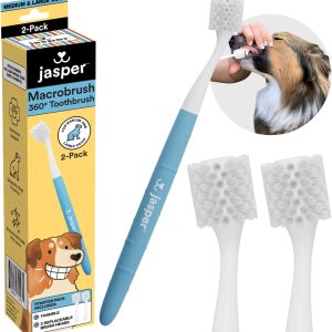 Jasper Dog Toothbrush 360 Bristles Replaceable Heads Medium-0