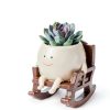 CONNOVA Smiley Face Hanging Planter Resin Garden Pot-0