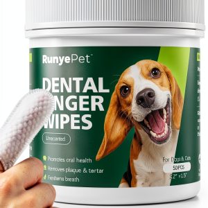 RunyePet Dog Cat Dental Wipes Finger Wipes Cleaning Kit-0