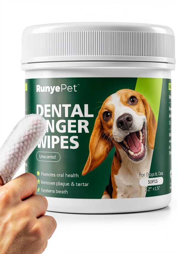 RunyePet Dog Cat Dental Wipes Finger Wipes Cleaning Kit-0