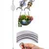 ZUZUAN Retractable Plant Hanger Wall Mount Plastic 3pack-2