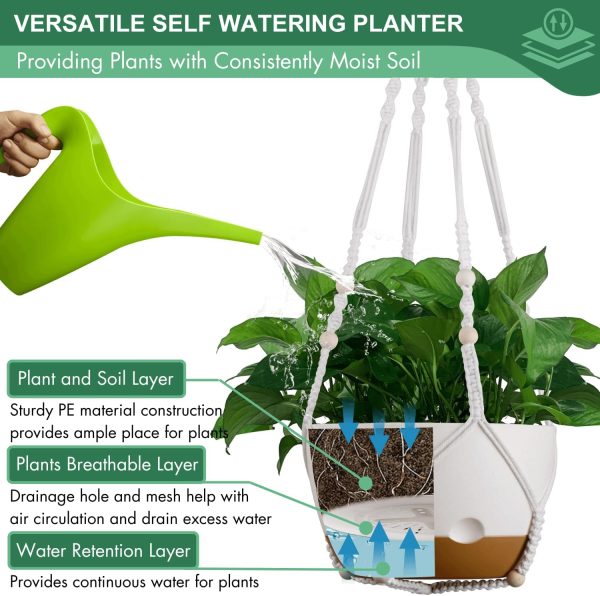 Montresor Self Watering Hanging Planter Indoor Outdoor-4