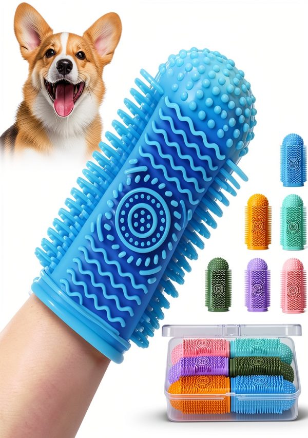 Sarnxgr Dog Finger Toothbrush Food Grade Silicone Pet Dental-0