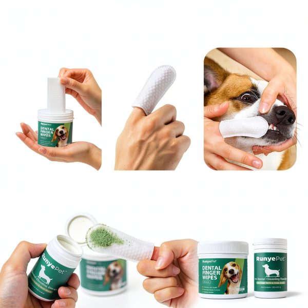 RunyePet Dog Cat Dental Wipes Finger Wipes Cleaning Kit-6