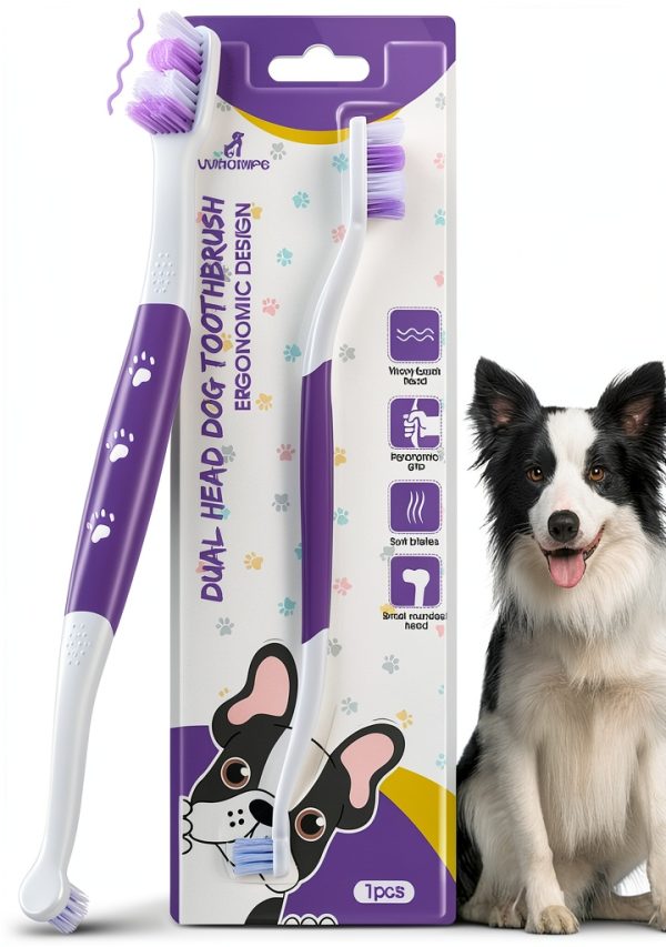 VVHOMIFE Dog Toothbrush Dual Head S Shape Handle Colors-0