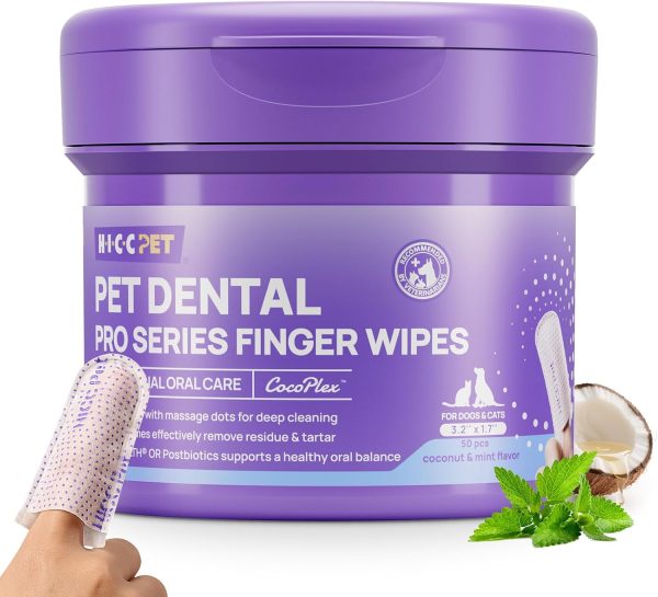 HICC PET Pet Dental Wipes Finger Toothbrush Coconut Oil-0