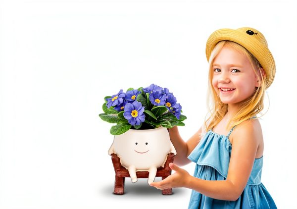 CONNOVA Smiley Face Hanging Planter Resin Garden Pot-3