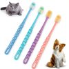 DQITJ Dog Toothbrush 4 Pack 360 Bristles Small Pets-0