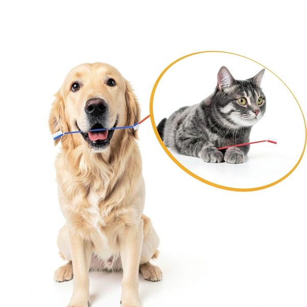 Nuogo Dog Toothbrush Dual Head Soft Bristles Pet Dental Care-3