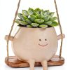 AFFLAT Smiley Face Hanging Planter Resin Garden Decor-5