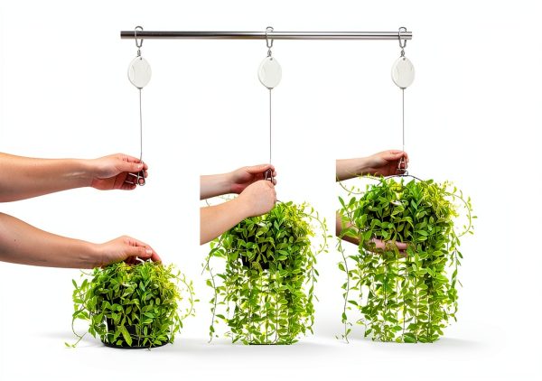 ZUZUAN Retractable Plant Hanger Wall Mount Plastic 3pack-5