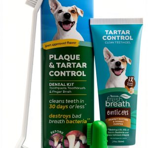 TropiClean Dog Toothbrush Kit Fresh Breath Dental Care-0