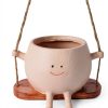 AFFLAT Smiley Face Hanging Planter Resin Garden Decor-1