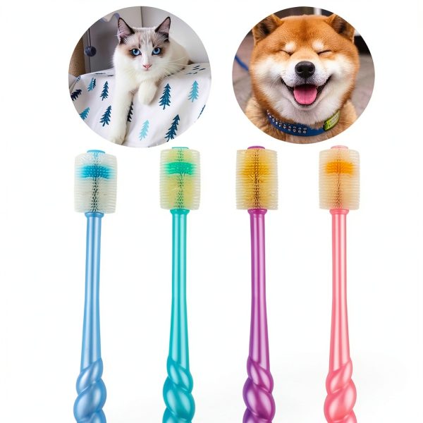 DQITJ Dog Toothbrush 4 Pack 360 Bristles Small Pets-1