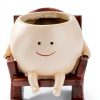 CONNOVA Smiley Face Hanging Planter Resin Garden Pot-2