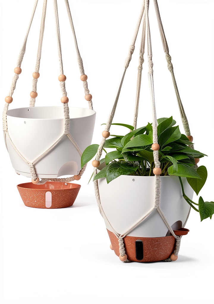 Fielda hanging planter displayed on a balcony with greenery