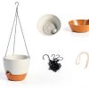 Vanslogreen Hanging Planter Set 2‑Piece 8″ White Plastic Self‑Watering-2
