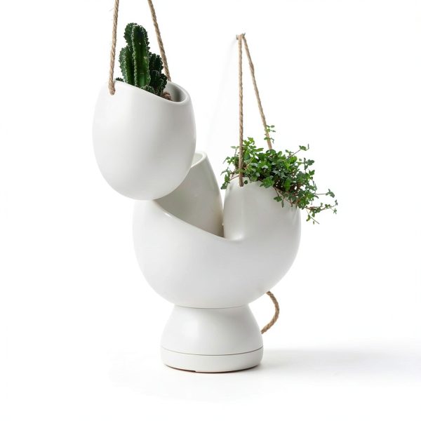 Ceramic Wall Planter Set Kazai Modern Matte Design-2