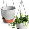 Vanslogreen Hanging Planter Set 2‑Piece 8″ White Plastic Self‑Watering-0