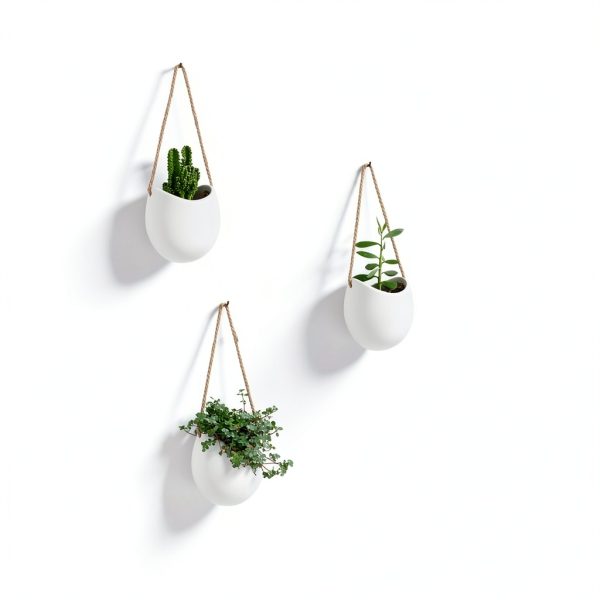 Ceramic Wall Planter Set Kazai Modern Matte Design-3