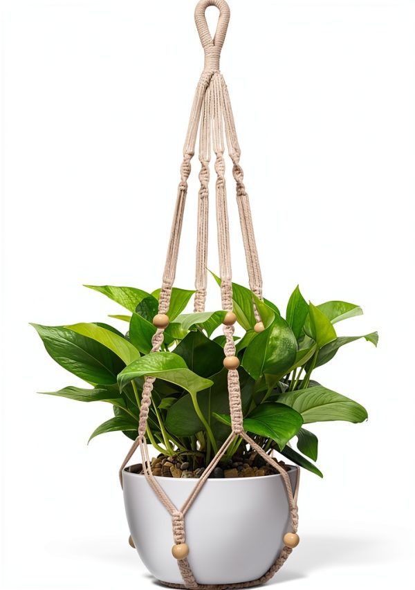 Hanging Planter USLAI Cotton Boho Design-0