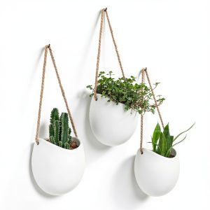 Ceramic Wall Planter Set Kazai Modern Matte Design-0