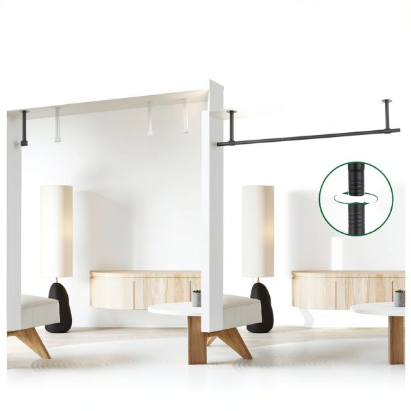 Uoveya Metal Hanging Plant Hanger Mounted Black 47.5in 2pcs Display-2