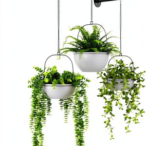 Bamworld Hanging Planter Metal U-Shape Wall Mount 36.2in Black-0