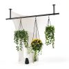 Uoveya Metal Hanging Plant Hanger Mounted Black 47.5in 2pcs Display-3