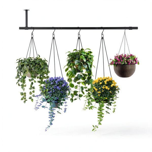 Uoveya Metal Hanging Plant Hanger 47.5in Black Wall‑Mounted Set-5