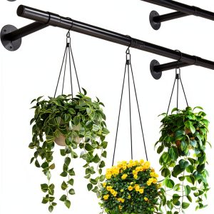 Uoveya Metal Hanging Plant Hanger Mounted Black 47.5in 2pcs Display-0
