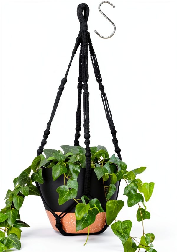 Hanging Planter GARDIFE 10 Inch Matte Black Self Watering Set-0
