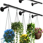 Hanging Planter Uoveya Metal Wall Mount Set 2‑Piece Black 63in Length-0