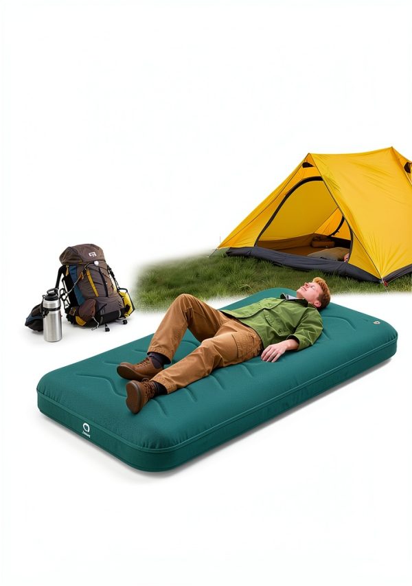 Twin Inflatable Mattress QPAU SD001 Green Twin 9" Extra Plush Foldable-1
