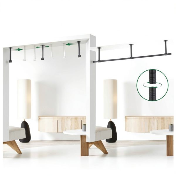Hanging Planter Uoveya Metal Wall Mount Set 2‑Piece Black 63in Length-3